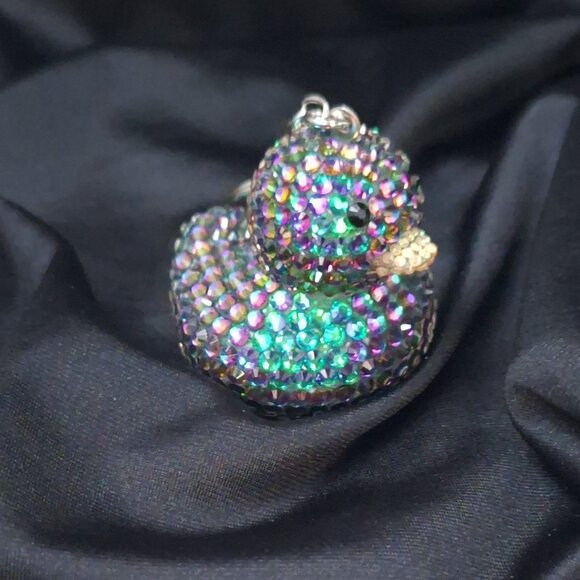 Rubber Ducky Keychains/Bag Charms, Bling Rubber Ducks, Bedazzled Ducks - Picture 3 of 15